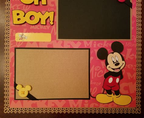 Disney Mickey Mouse Scrapbook Layout 2 Pages 12x12 Premade W/ Paper ...