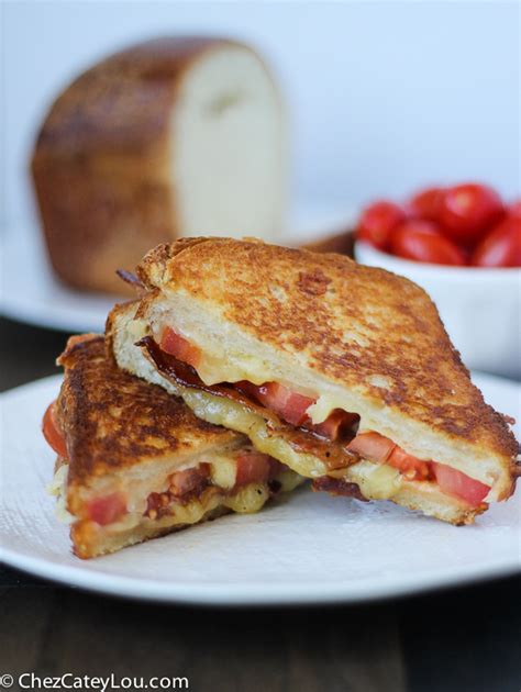 Grilled Cheese with Tomato and Bacon - Chez CateyLou