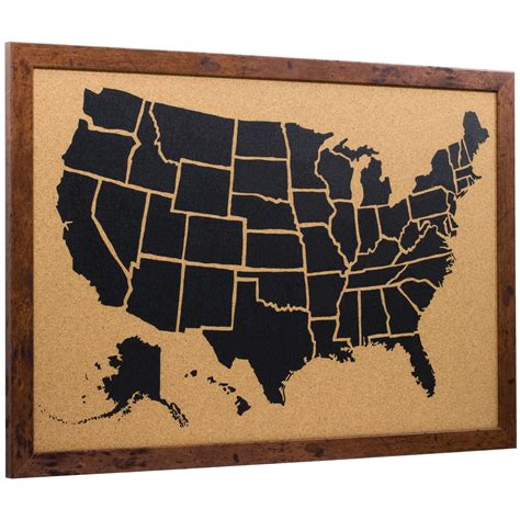 Craig Frames, 20x30 Wayfarer Cork Board United States Push Pin Travel Map | eBay