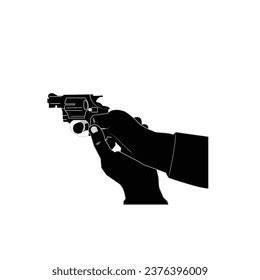 Hand Holding Gun Silhouette On White Stock Vector (Royalty Free) 2376396009 | Shutterstock