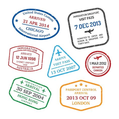 Free Vector | International business travel stamps set