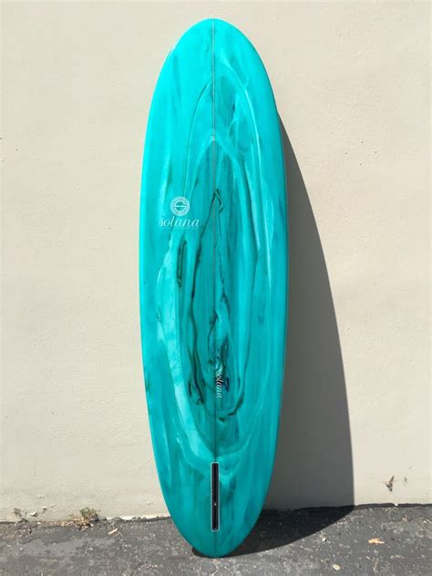 Blue Retro Single Fin Egg Surfboard