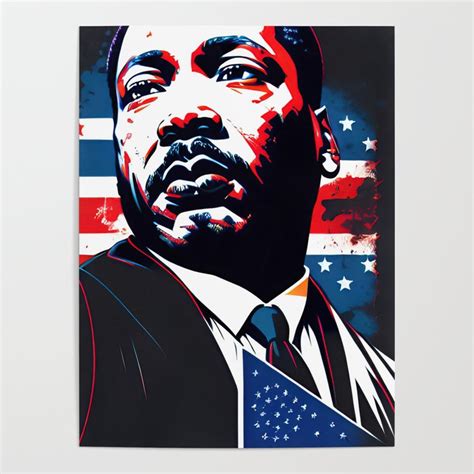 martin luther king poster with USA flag drawing portrait black ...