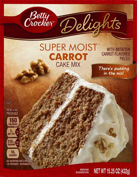 Betty Crocker Super Moist Carrot Cake Mix, 15.25 oz - Walmart.com ...