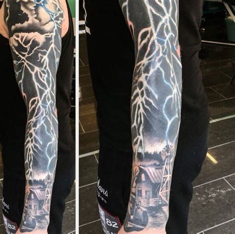 60 Lightning Tattoo Designs For Men - High Voltage Ideas | Lightning ...