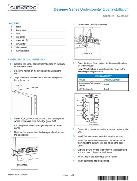 SUB-ZERO DESIGNER SERIES INSTALLATION Pdf Download | ManualsLib