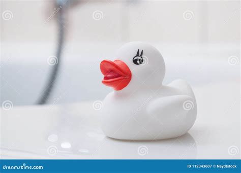 White Rubber Duck Toy on Bath Stock Image - Image of pink, clean: 112343607