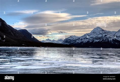 Abraham Lake Winter Stock Photo - Alamy