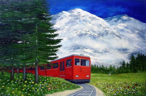 Red Train wallpaper | nature and landscape | Wallpaper Better