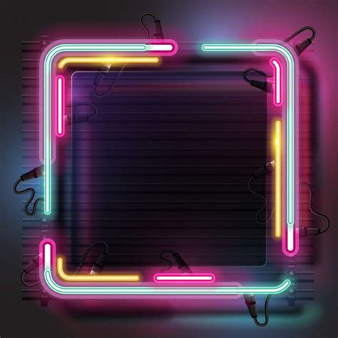 Square Neon Banner Set. | Neon wallpaper, Neon light wallpaper, Neon