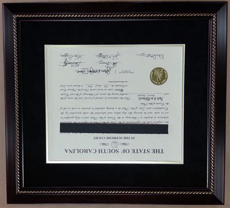 SC Bar Certificate – Columbia Frame Shop