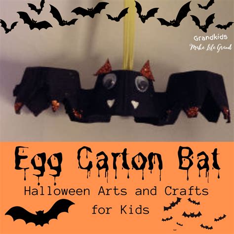 Egg Carton Bat Halloween Craft for Toddlers | Halloween crafts for ...