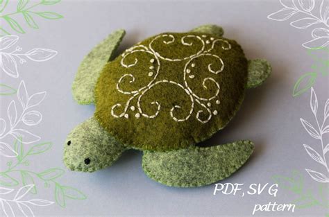 Turtle Sewing Pattern Felt Ornament PDF SVG Ocean (Download Now) - Etsy | Felt ornaments, Felt ...