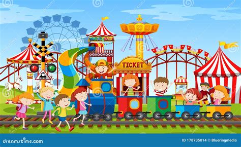 Themepark Drawing Vector Illustration Clip Art | CartoonDealer.com #175950556