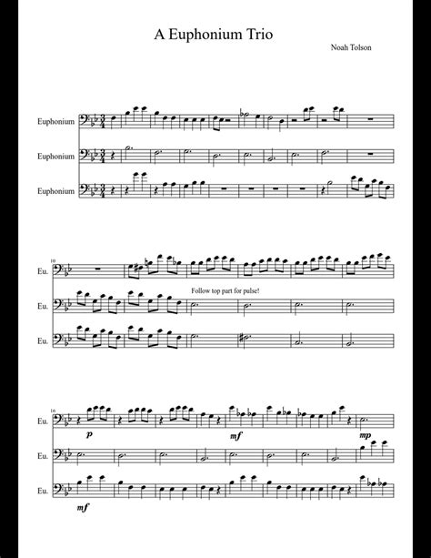 A Euphonium Trio sheet music download free in PDF or MIDI