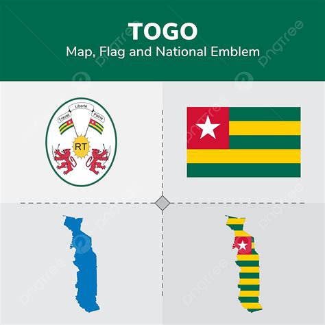 Togo Map Flag And National Emblem, Continents, Countries, Map PNG and ...