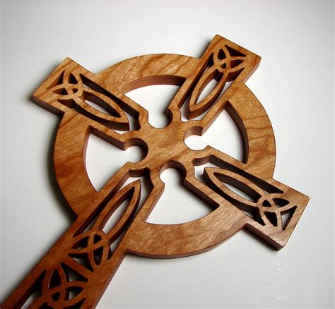 Celtic Cross / Wall Hanging / Cherry Wood by ScrolLynneWoodArt