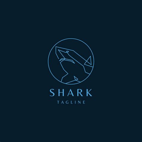 Shark geometric logo design template 19011868 Vector Art at Vecteezy