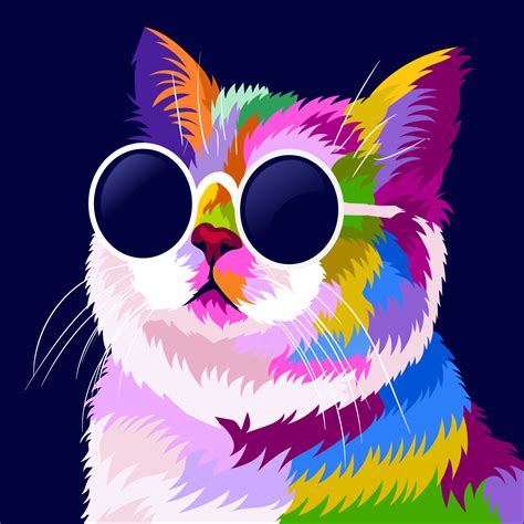 illustration colorful cat with pop art style 3726462 Vector Art at Vecteezy