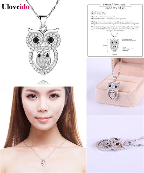 [Visit to Buy] Uloveido 15% Off Owl Pendants Women's Sale chain Necklaces Silver Color 2017 ...