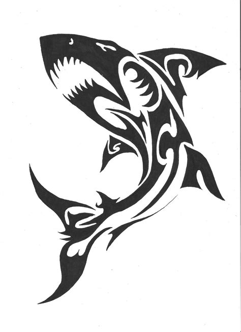 Tribal Shark Drawing at GetDrawings | Free download