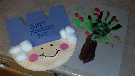 President's Day! George Washington paper plate craft and hand print cherry tree :) | Preschool ...