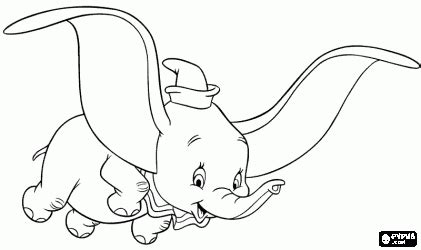 dumbo flying elephants drawing - Google Search | Elephant coloring page ...