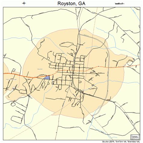 Royston Georgia Street Map 1367452