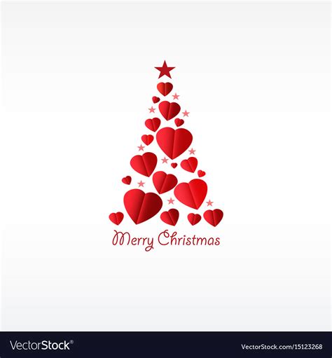 Christmas tree with hearts Royalty Free Vector Image