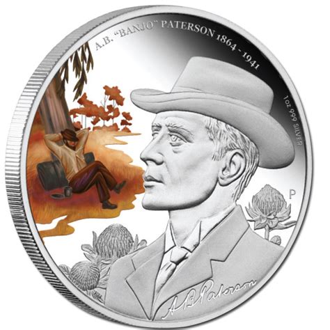 2014 $1 Banjo Paterson 1oz Silver Proof - Western Sydney Stamps and Coins. ABN:15404824149