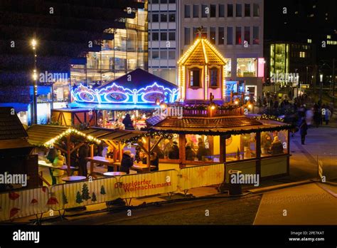 Christmas market at the Schauspielhaus, Duesseldorf, North Rhine-Westphalia, Germany Stock Photo ...