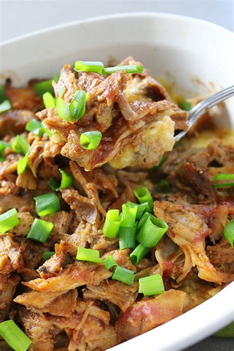 Loaded Pulled Pork Casserole - Grab Some Joy