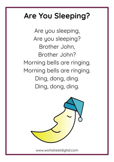 Are you Sleeping - Worksheet Digital