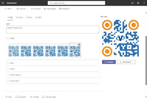 QR Code Generator for SharePoint Online and Microsoft Teams - Vitextra