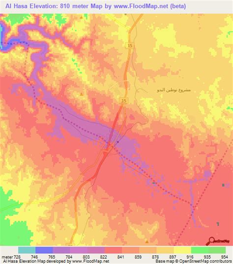 Elevation of Al Hasa,Jordan Elevation Map, Topography, Contour