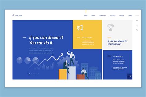 Creative website template design, Graphics - Envato Elements