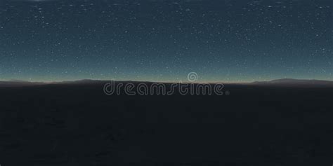 360 Degree Starry Night Sky Texture, Night Desert Landscape. Equirectangular Projection ...