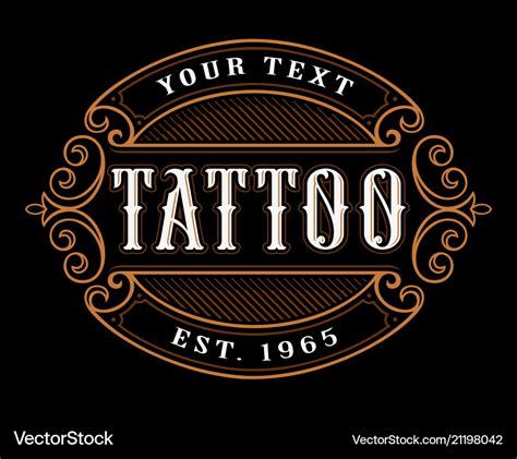 Tattoo logo template Royalty Free Vector Image