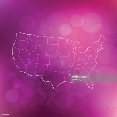 Usa Glow Outline Map Pink Background High-Res Vector Graphic - Getty Images
