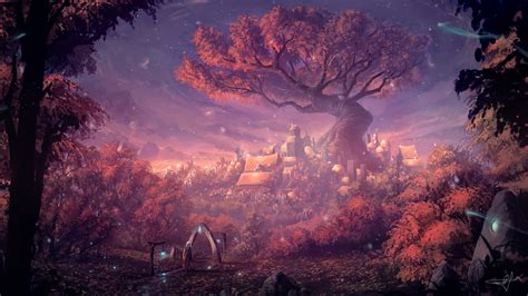 2560x1024 Forest Lights Color Fantasy Wallpaper,2560x1024 Resolution HD ...