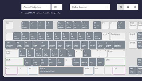 Adobe CC Visual Keyboard Shortcut Webapp - Wanderlust Web Design ...