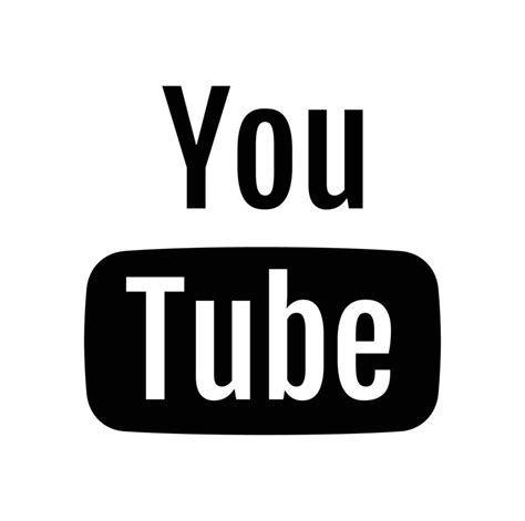 logotipo do youtube preto e branco, ícone preto do youtube, logotipo do youtube 17552415 Vetor ...