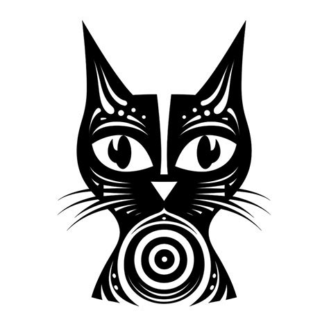 Abstract Cat Cartoon Clip Art Geometric Cat Design Printable - Etsy