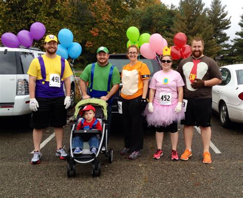 Mario kart 5k running costumes - Wario, Luigi and baby Mario, Bowser, Princess Peach, Donkey Kon ...