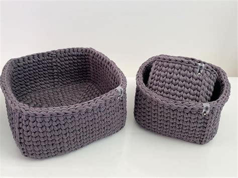 Crochet Basket Pattern-square Basket Pattern-storage Basket-handmade Basket Video Tutorial - Etsy