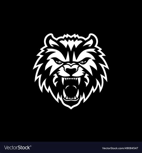 Bear - black and white Royalty Free Vector Image