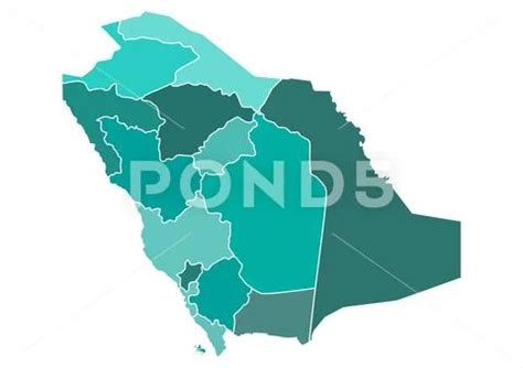 Saudi Arabia Political Map with Different Provinces borders. Editable clip art.: Royalty Free ...