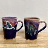 Multicolored Handmade Coffee Mugs 5 in. high - 12-14 Oz.