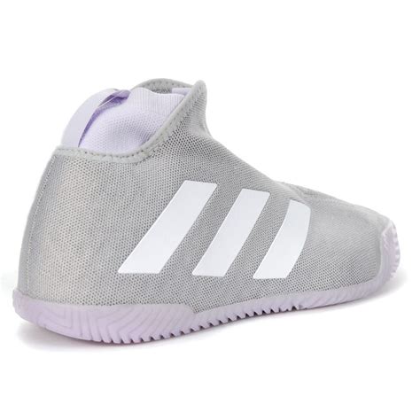 Adidas Women's Stycon Laceless Grey Two/Cloud White/Purple Tint Hard Court Shoes EF2696 - WOOKI.COM