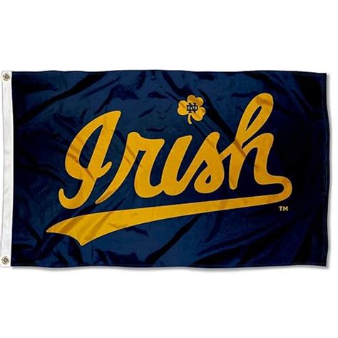 Notre Dame Fighting Irish ND Logo Banner with Hanging Pole College Flags and Banners Co Home ...